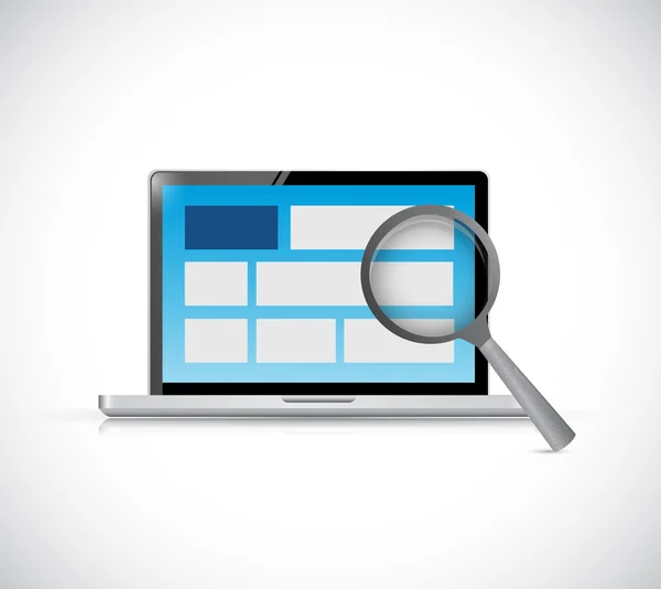 dizüstü bilgisayar Web sitesini inceleyin. Internet kavramı