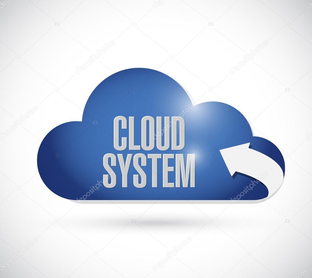 cloud system computing concept illustration