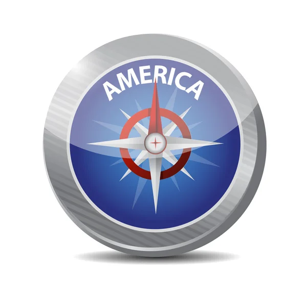 Kompas naar Amerika. afbeelding ontwerp — Stockfoto