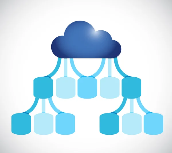 Infografika cloud návrh ilustrace sítě — Stock fotografie