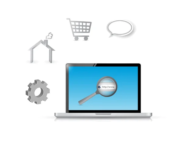 Internet online computer tools illustration design — Stock Photo, Image