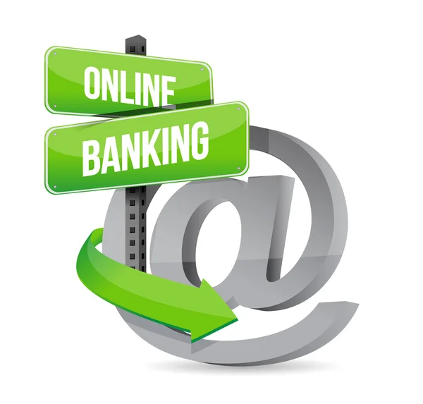 Online banking at symbol sign illustration design — Stock Photo, Image