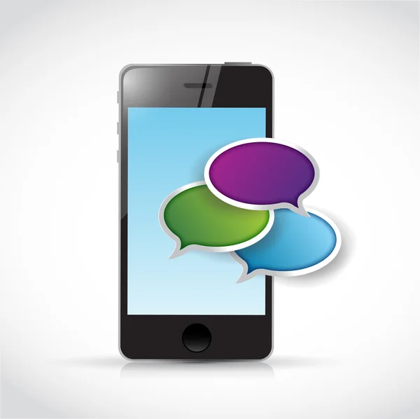 Phone and speech bubbles illustration design — Stock Photo, Image