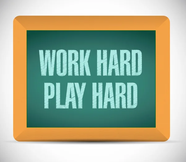 Work hard, play hard message illustration design — Stock Photo, Image