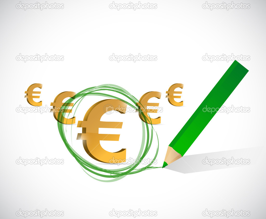 euro currency selection. big profits concept