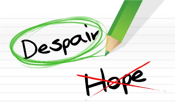 Desespero sobre a seleção de esperança ilustração — Fotografia de Stock