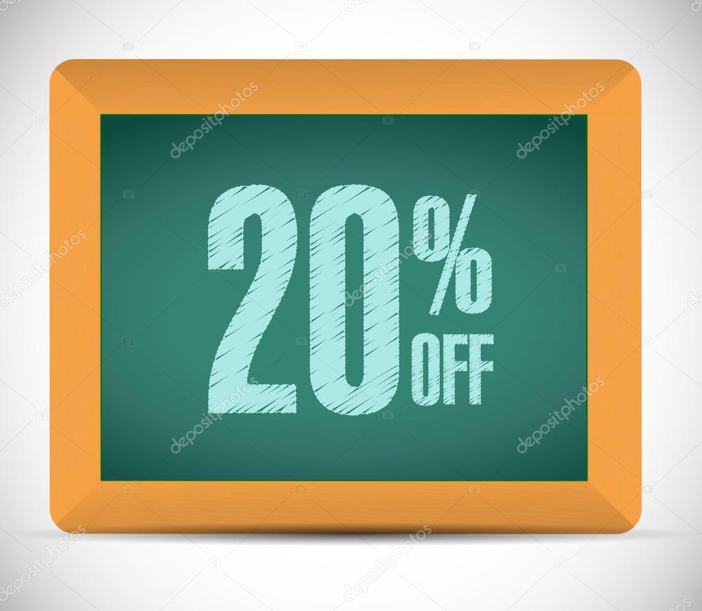 20 percent discount message illustration