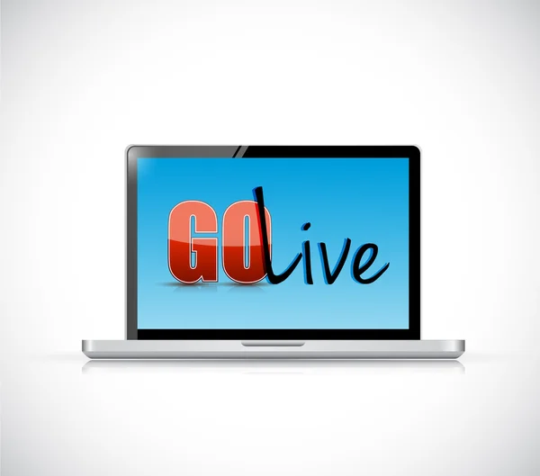 Go live sign on a laptop. illustration design — Stock Photo, Image