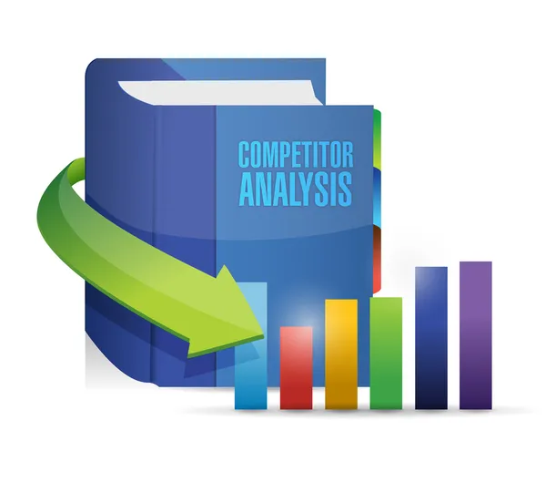 Diseño de ilustración de libro de análisis de competidor — Foto de Stock