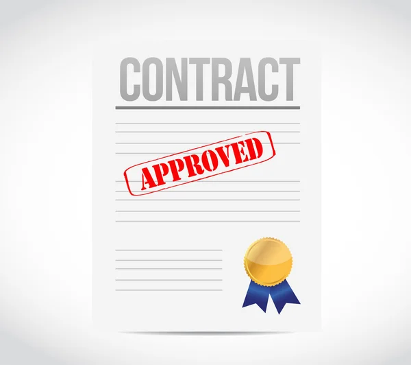 Approve contract and ribbon seal illustration — Stock Photo, Image