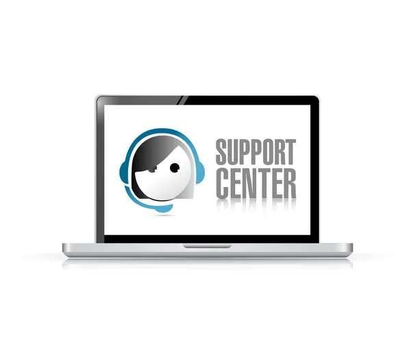 Laptop support center illustration design — Stock Photo, Image