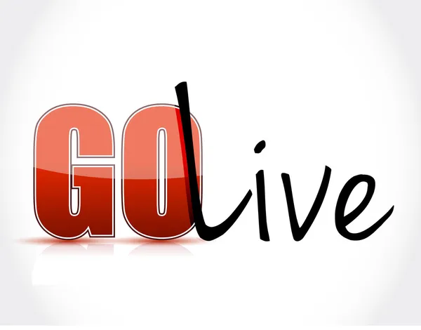 Go live sign text — Stock Photo, Image