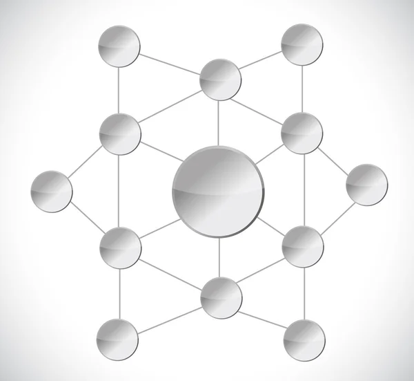 Ilustração de diagrama de conexão cinza único — Fotografia de Stock