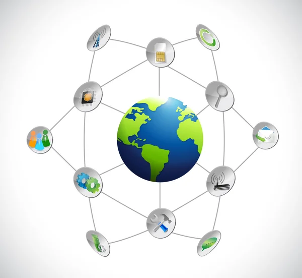Globe network communication concept illustration — Stock Photo, Image