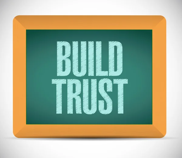 Opbouwen van vertrouwen sign message afbeelding ontwerp — Stockfoto