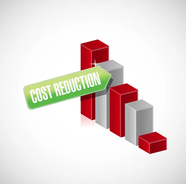 Cost reduction business graph illustration design — Stock Photo, Image