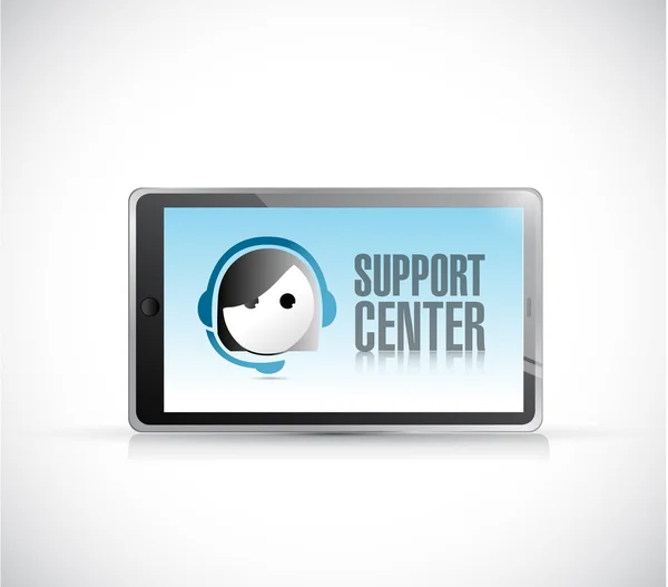 Tablet mit Support Center Illustration — Stockfoto