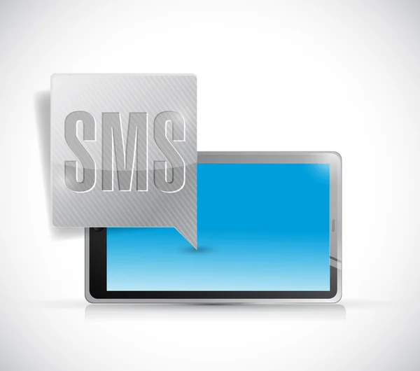 接收 sms 的平板电脑图 — 图库照片