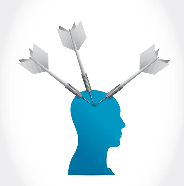 Head and darts illustration design — Stock Photo, Image