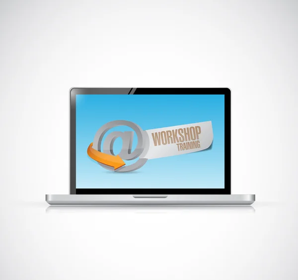 Computer online workshop training illustration — Stock Photo, Image