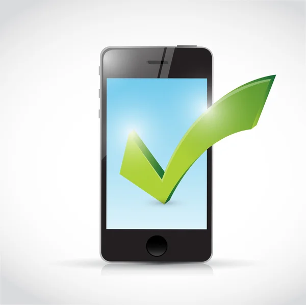 Phone and check mark illustration design — Stock Photo, Image