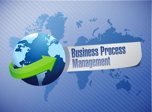 Business process management globe sign — Stock Photo, Image