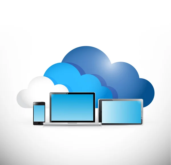 Cloud computing och elektronik. illustration — Stockfoto
