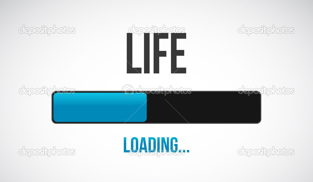 life loading bar illustration design