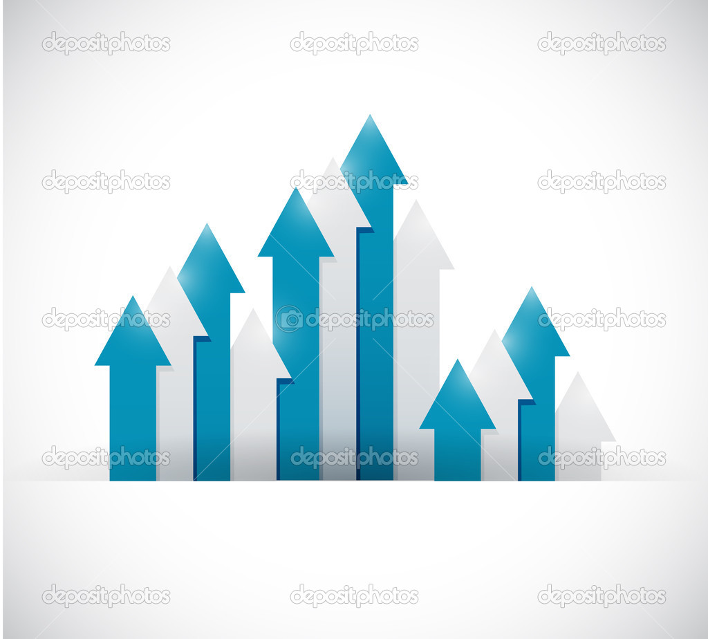 up business arrow graphs illustration design