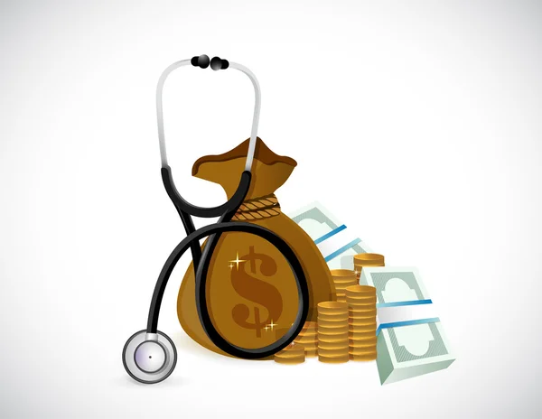 Money and stethoscope. illustration design — Stock Photo, Image