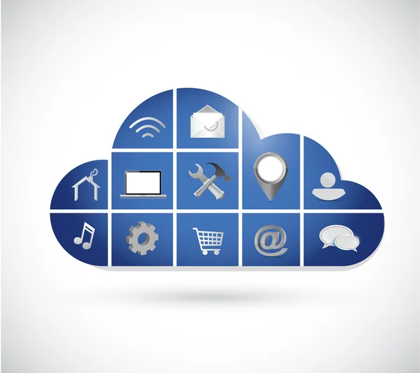 Cloud computing verktyg ikoner illustration design — Stockfoto