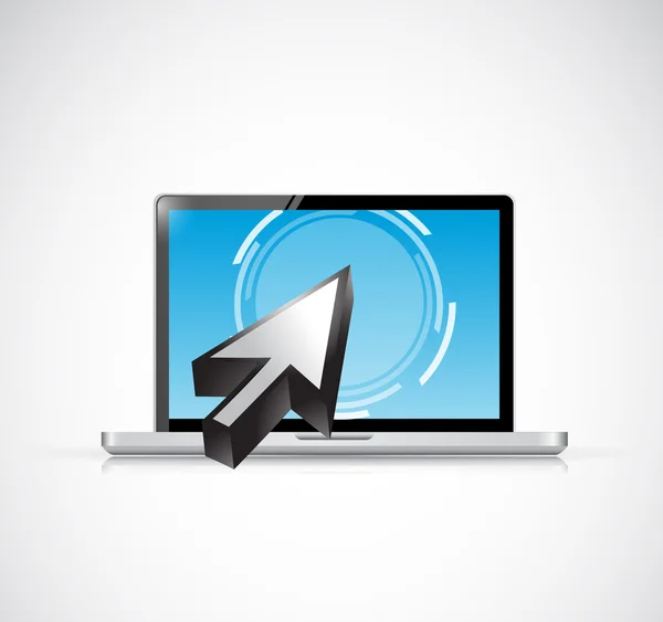 Laptop touchscreen and cursor. illustration design — Stock Photo, Image