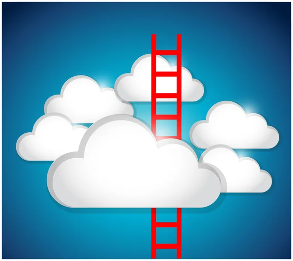 Design de ilustrações de nuvens e escadas — Fotografia de Stock