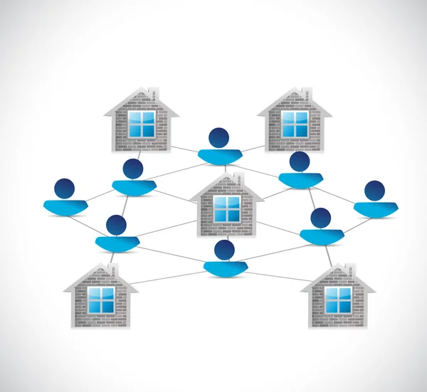 Home people network illustration design — Stock Photo, Image