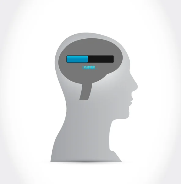 Loading brain and head illustration design — Stock Photo, Image