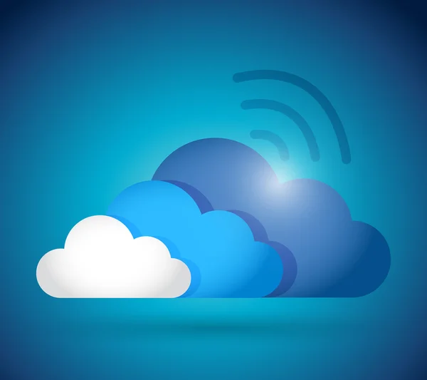 Wolken en wifi verbinding afbeelding ontwerp — Stockfoto