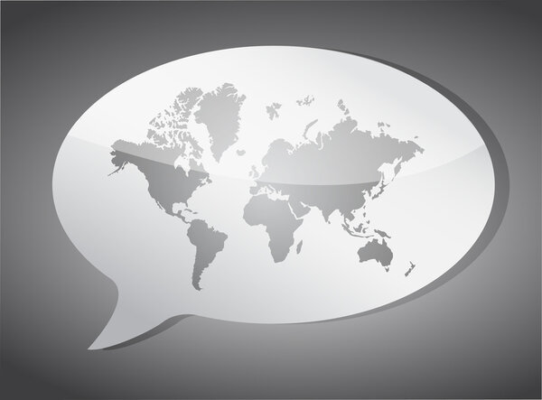 Мировая карта речи пузырь иллюстрации дизайн
