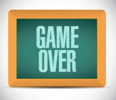 Oyun bitti işareti iletiyi illüstrasyon tasarımı