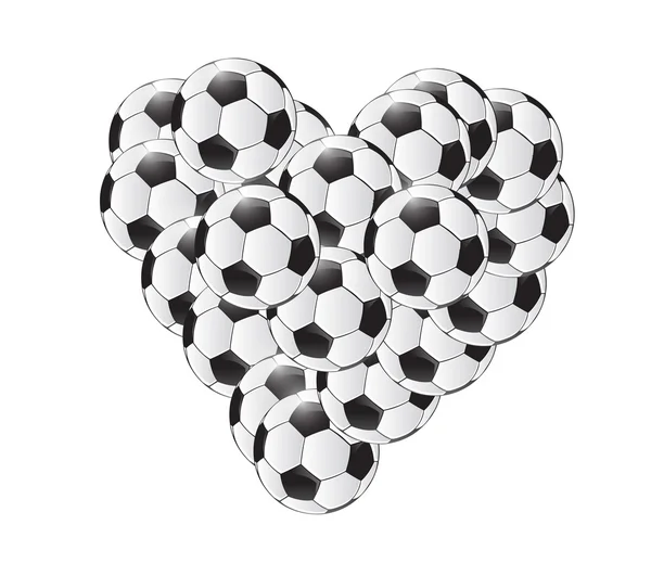 Bolas de futebol design ilustração do coração — Fotografia de Stock