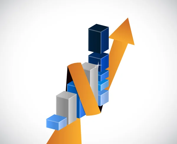 Üzleti illusztráció diagramterv fel — Stock Fotó