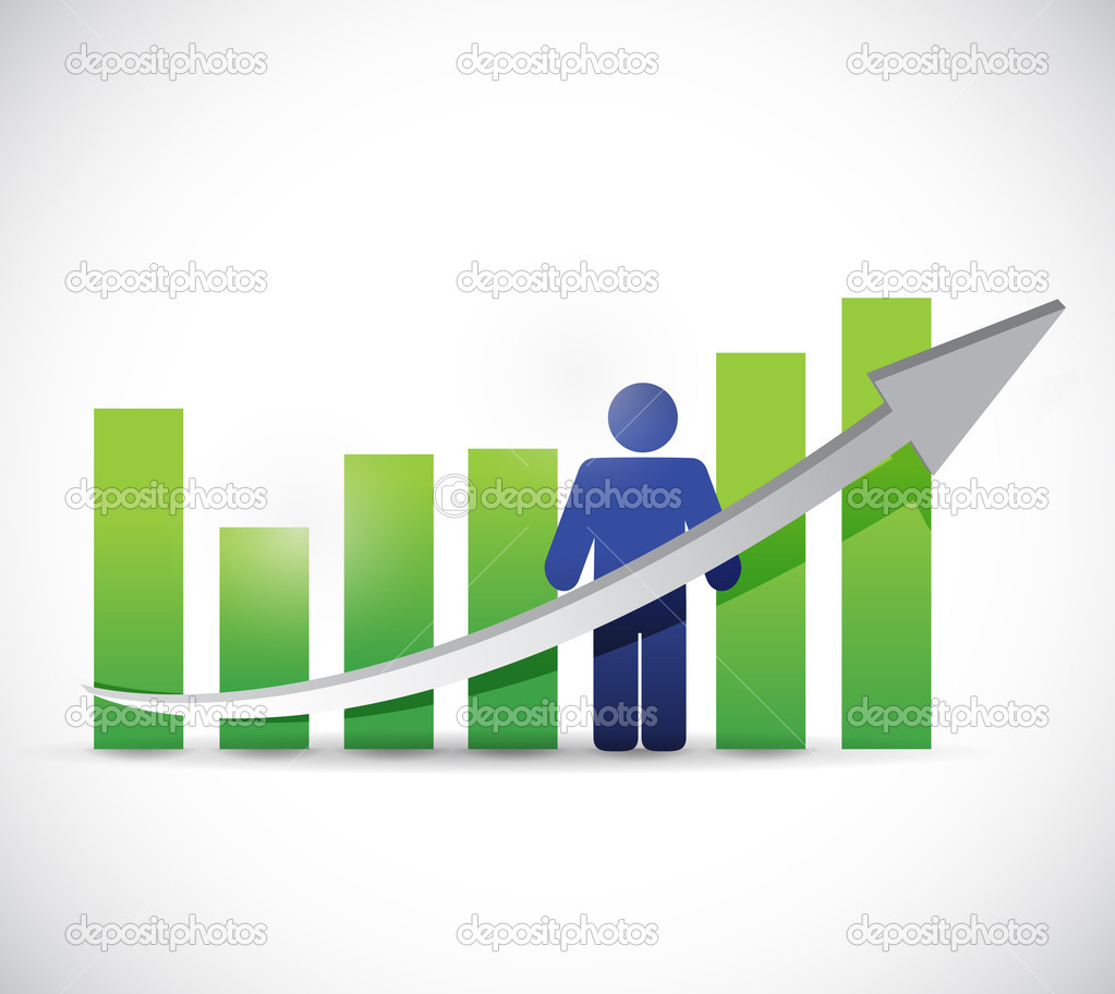 people business graph and arrow illustration