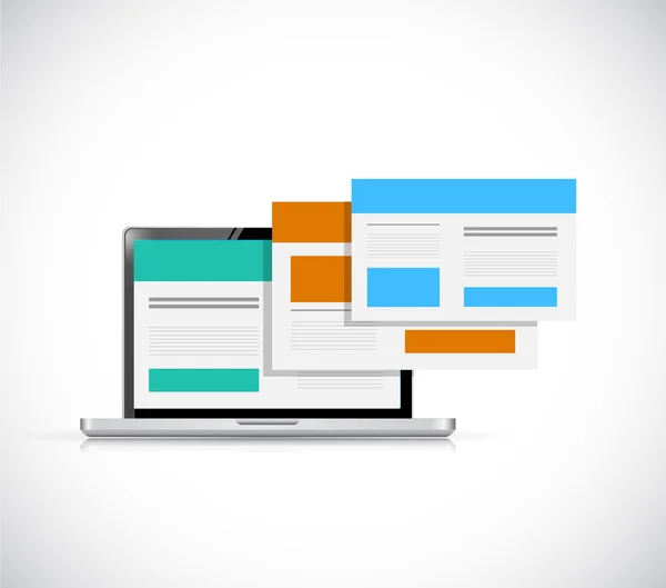 Портативных компьютеров и интернет-сайтов. дизайн иллюстраций — стоковое фото