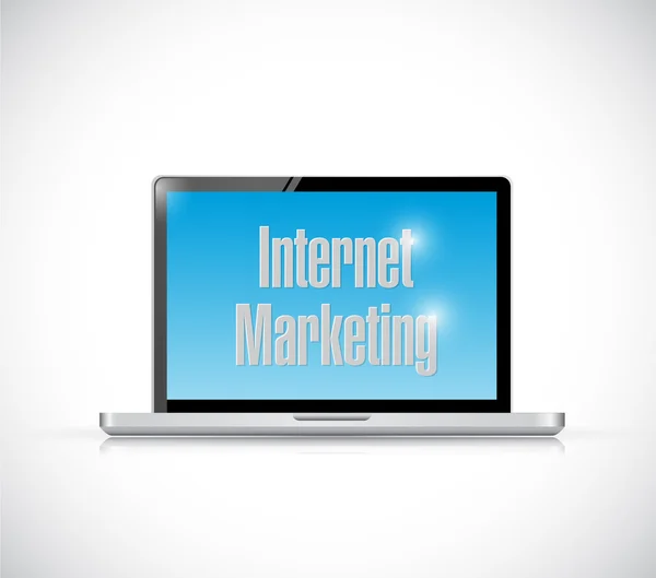 Internet marketing on a computer laptop. — Stock Photo, Image