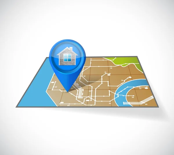 Home gps mappa illustrazione design — Foto Stock