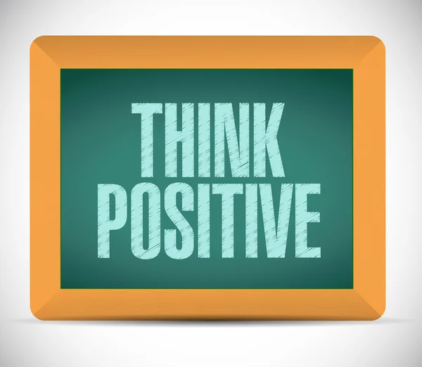 Piensa en un mensaje positivo en una pizarra . — Foto de Stock