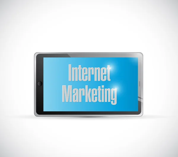 Internet marketing tablet sign illustration design — Stock Photo, Image