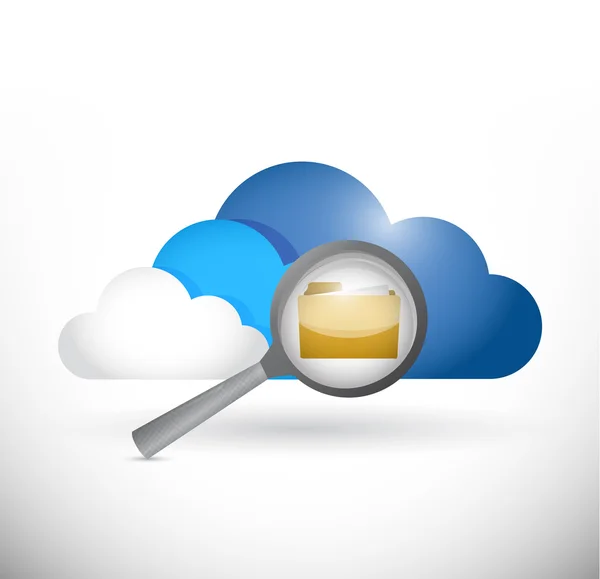 Cloud computing folder information review — Stock Photo, Image