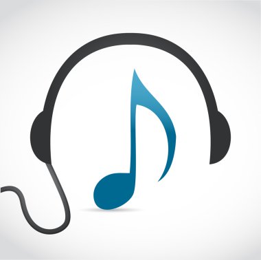 müzik ve kulaklık illüstrasyon tasarımı