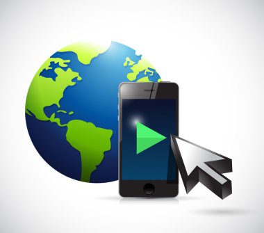 video pazarlama telefon konsept illüstrasyon