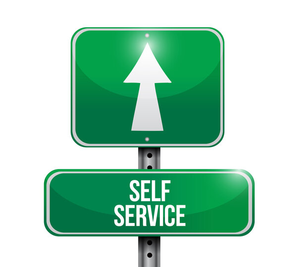 self service signpost illustration design